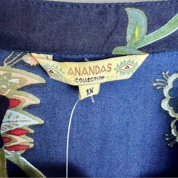 NEW Ananda’s Collection Blue Floral Dress Coverup size 1X - Picture 5 of 9